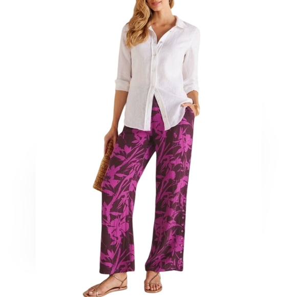 Soft Surroundings Oceo Tropical Fuschia Gauze Wide Leg Pants and Top Set - Picture 10 of 13